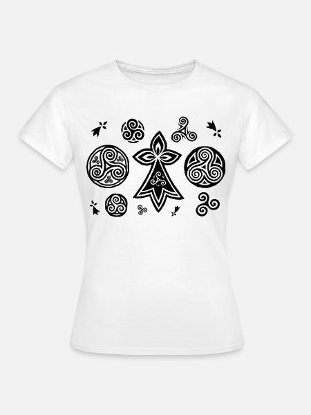 Bretonische Triskels und Hermines - Frauen T-Shirt - Weiß
