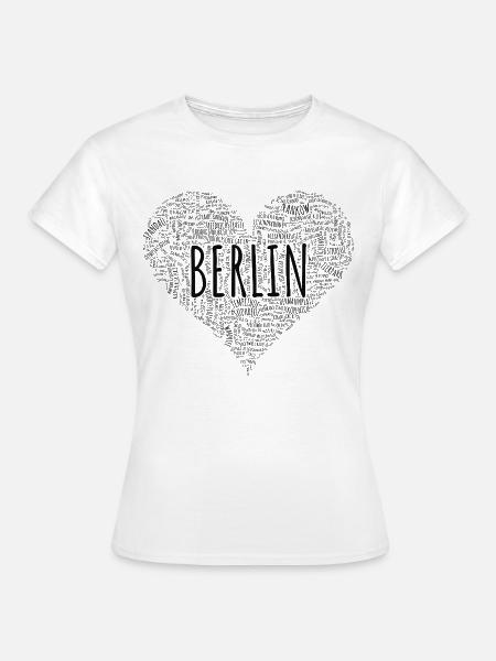 Berlin Herz aus U- und S-Bahnhöfen - Frauen T-Shirt - Weiß