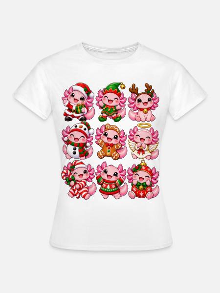 Weihnachtliche Kuschelelfen - Frauen T-Shirt - Weiß