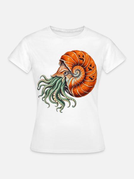 Nautilus mit Kürbisspirale - Frauen T-Shirt - Weiß