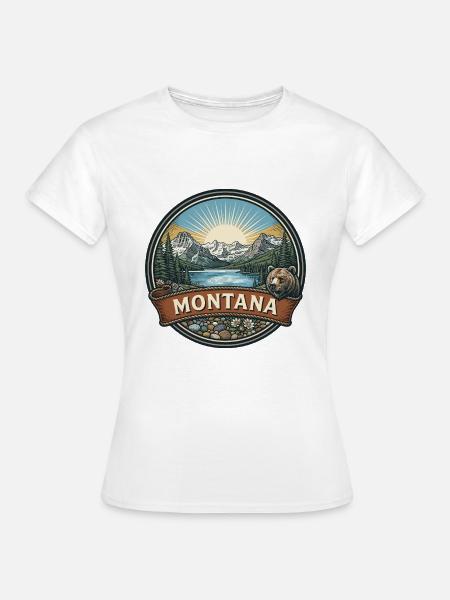 Montana-Gletscher-Nationalpark-Reiseabzeichen - Frauen T-Shirt - Weiß