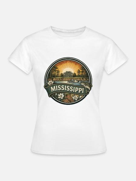 Mississippi River Dampfschiff-Reisesouvenir - Frauen T-Shirt - Weiß