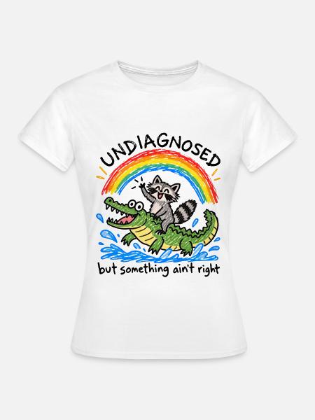 Undiagnosed | Waschbär Krokodil Chaos - Frauen T-Shirt - Weiß