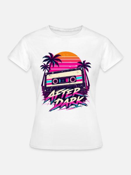 After Dark Retro 80er Synthwave Design - Frauen T-Shirt - Weiß