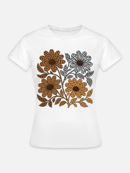 Boho Safari Sunflowers - Frauen T-Shirt - Weiß