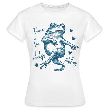 Dance like nobody's watching - Tanzender Frosch - Frauen T-Shirt - Weiß - Vorne - AI Model Female 172 dark (172cm)