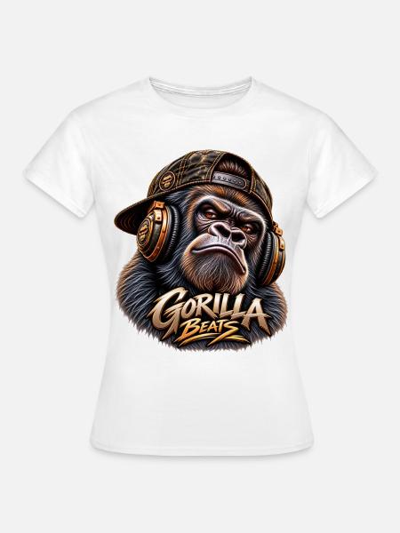 GORILLA BEATS – Urban Sound - Frauen T-Shirt - Weiß