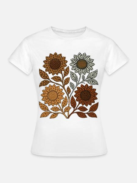 Boho Safari Sunflowers - Frauen T-Shirt - Weiß