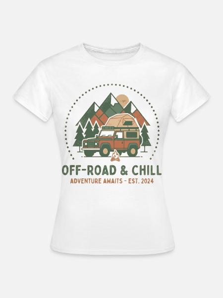 Offroad & Chill: Abenteuer im Camper - Frauen T-Shirt - Weiß
