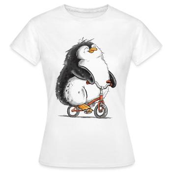 Pinguin Fahrrad Radfahrer Radsport Tierhumor - Frauen T-Shirt - Weiß - Vorne - AI Model Female 172 dark (172cm)