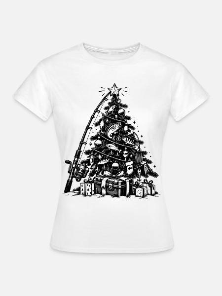 Lustiges Angler Weihnachtsgeschenk - Frauen T-Shirt - Weiß