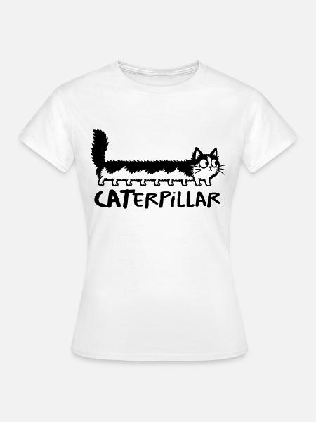 Chat chenille CATerpillar - Frauen T-Shirt - Weiß