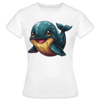Kuschelfreund Wal Cartoon - Frauen T-Shirt - Weiß - Vorne - AI Model Female 172 dark (172cm)