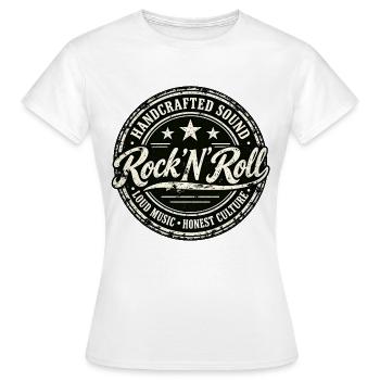 HANDGEFERTIGTER SOUND | Rock 'n' Roll - Frauen T-Shirt - Weiß - Vorne - AI Model Female 172 dark (172cm)