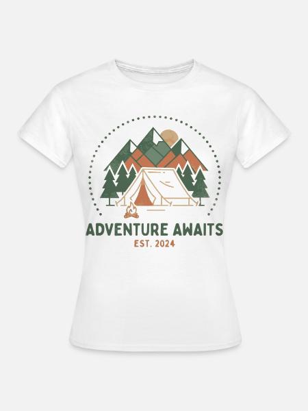 Bergcamping Abenteuer Retro - Frauen T-Shirt - Weiß