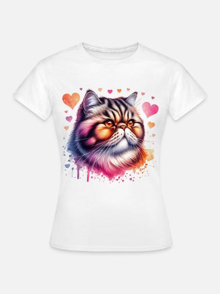 Exotische Kurzhaarkatze - Frauen T-Shirt - Weiß