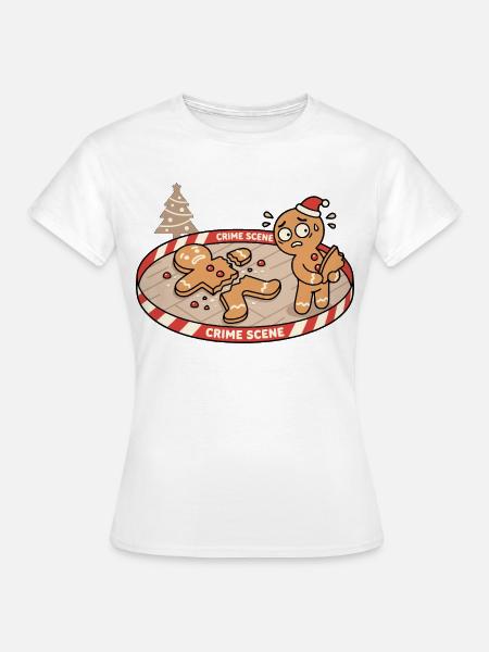 Kawaii Tatort-Lebkuchen-Keksraub - Frauen T-Shirt - Weiß