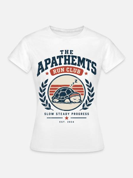 Apathetics Run Club Schlafende Schildkröte - Frauen T-Shirt - Weiß