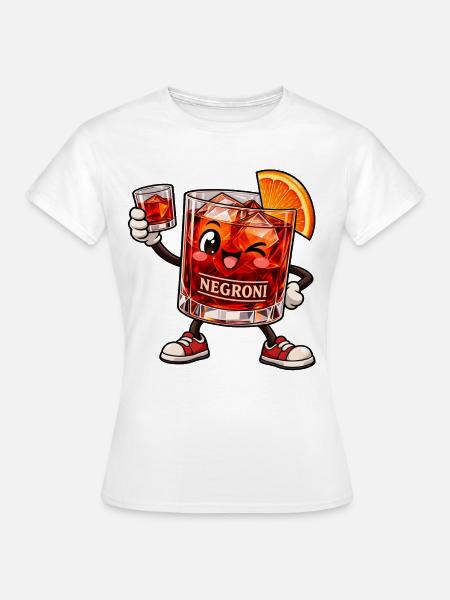 Negroni Kawaii Style – Süßer Cocktailspaß - Frauen T-Shirt - Weiß