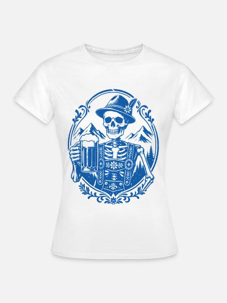Bayerisches Skelett - Frauen T-Shirt - Weiß