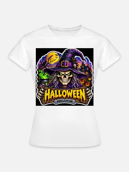 SkullCostume – Halloween-Ausgabe: Die Hexe - Frauen T-Shirt - Weiß