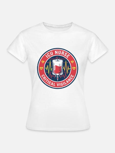 Intensivpfleger-Intensivpfleger-Vitalmonitor-Badge-Geschenk - Frauen T-Shirt - Weiß