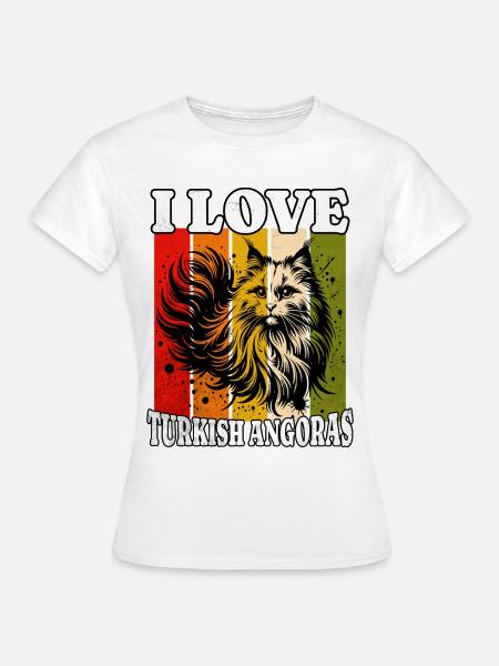 I Love Turkish Angora - Frauen T-Shirt - Weiß