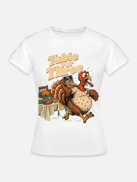 Table For Three lustige - Frauen T-Shirt - Weiß