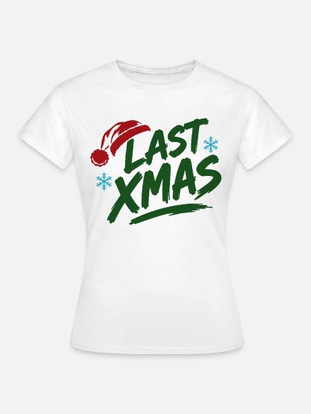 Last Xmas Brush Logo - Frauen T-Shirt - Weiß