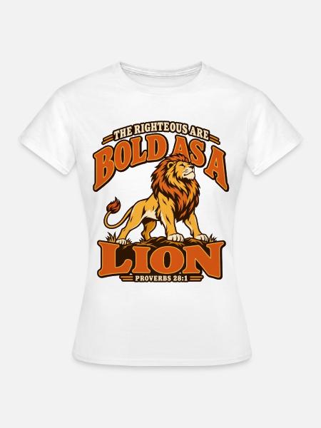 Löwenmotiv Christlicher Bibelvers - Frauen T-Shirt - Weiß