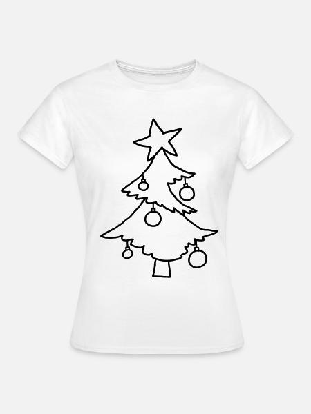 Weihnachtsbaum mit Stern – Kinderkritzelei - Frauen T-Shirt - Weiß