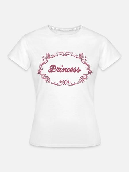 Rosa Prinzessin Schnörkelrahmen - Frauen T-Shirt - Weiß