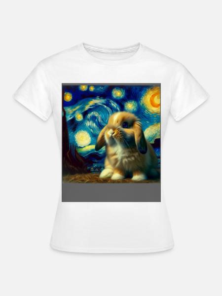 Zwergwidder Kaninchen Starry Night - Frauen T-Shirt - Weiß