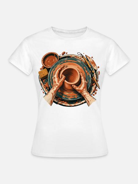 Töpferscheibe - Frauen T-Shirt - Weiß