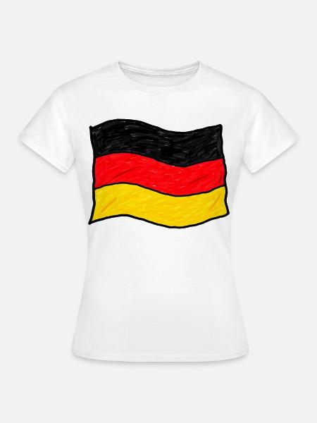 Handgezeichnete Deutschlandflagge - Frauen T-Shirt - Weiß