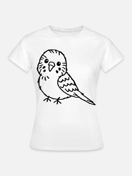 Handgezeichneter Wellensittich - Frauen T-Shirt - Weiß