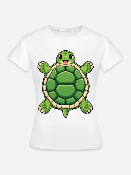 Kuschelige Grünschildkröte - Frauen T-Shirt - Weiß