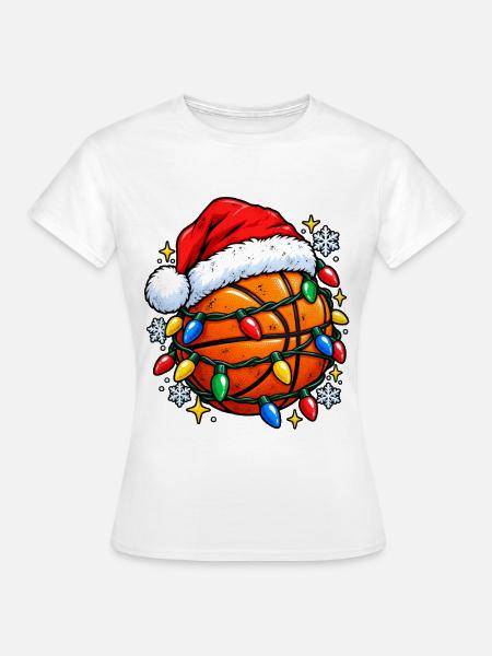 Basketball Weihnachtsspaß - Frauen T-Shirt - Weiß