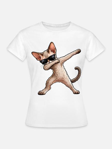 Dabbing Devon Rex – Lustiger Katzentanz - Frauen T-Shirt - Weiß