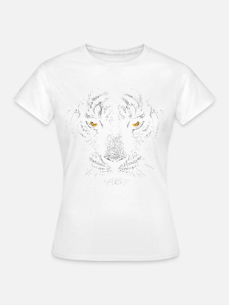 Dark Tiger Face - Frauen T-Shirt - Weiß