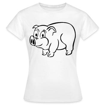 Porc chanceux - T-shirt Femme - blanc - Devant - AI Model Female 172 dark (172cm)