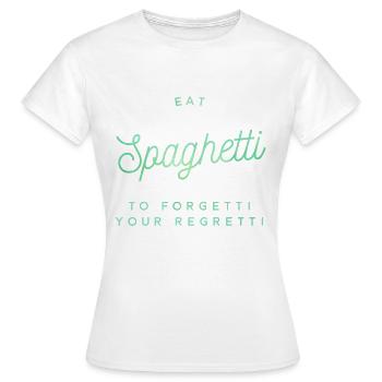 manger des spaghettis pour oublier vos regrettés - T-shirt Femme - blanc - Devant - AI Model Female 172 dark (172cm)