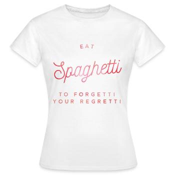 manger des spaghettis pour oublier vos regrettés - T-shirt Femme - blanc - Devant - AI Model Female 172 dark (172cm)