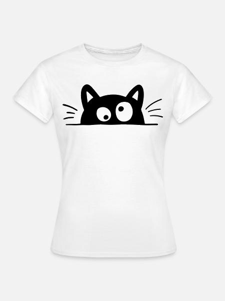 Grappige Kat - Vrouwen T-shirt - wit
