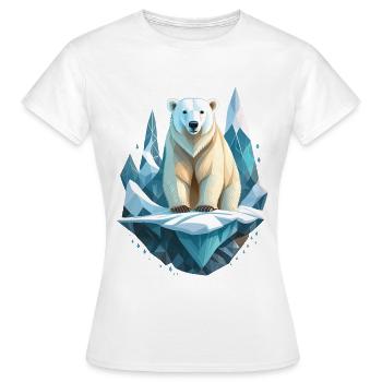 Eisbär auf Eisscholle im Klimawandel - Frauen T-Shirt - Weiß - Vorne - AI Model Female 172 dark (172cm)