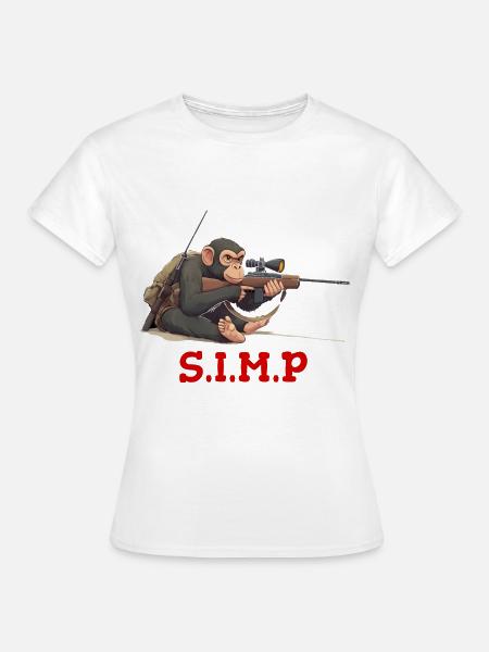 Monkey, meme, Sniper Rifle - Frauen T-Shirt - Weiß