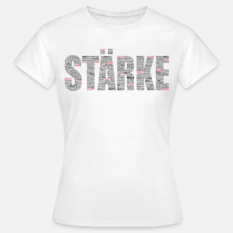 Strength Typo Pattern - Women's T-Shirt - white