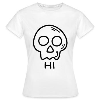 Crâne - Salut - T-shirt Femme - blanc - Devant - AI Model Female 172 dark (172cm)