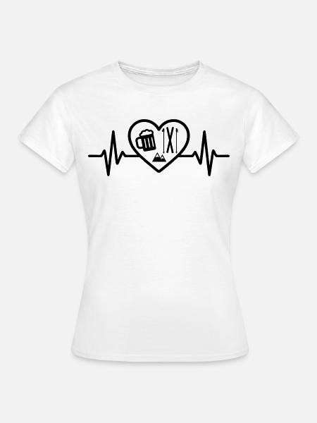 Herz Ski Bier - Frauen T-Shirt - Weiß