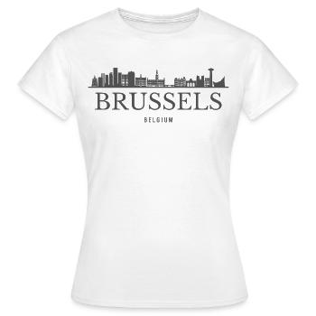 Brussels Belgium, Brussels skyline - Women's T-Shirt - white - Front - AI Model Female 172 dark (172cm)